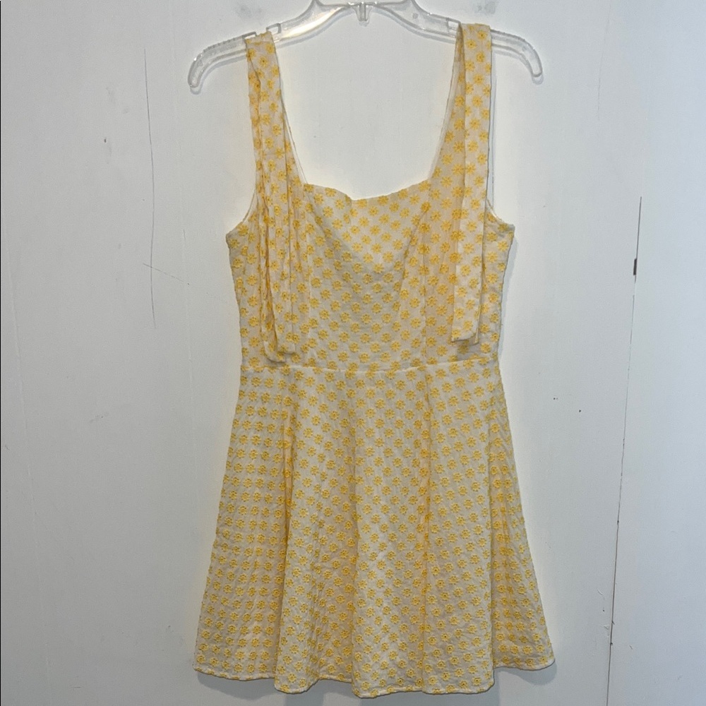 Francesca's Mi Ami Yellow Floral Patterned Mini Sundress Fit & Flare 0316265